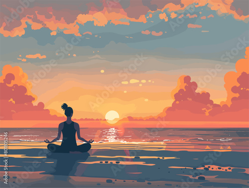 Serene Sunrise Yoga  A Yogi s Journey to Inner Peace on a Tranquil Beach