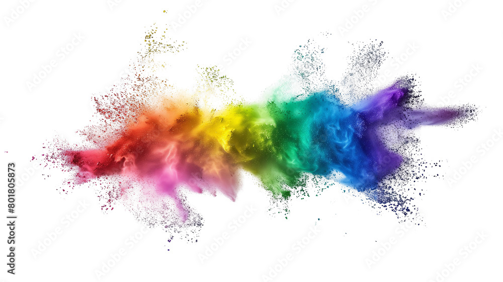 Colorful rainbow powder explosion. Generative AI Colorful rainbow powder explosion. Generative AI
