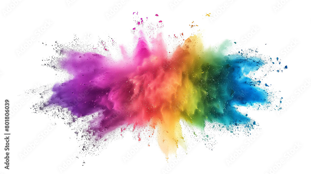 Colorful rainbow powder explosion. Generative AI Colorful rainbow powder explosion. Generative AI