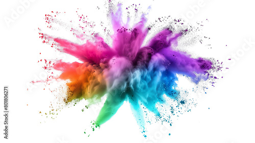 Colorful rainbow powder explosion. Generative AI