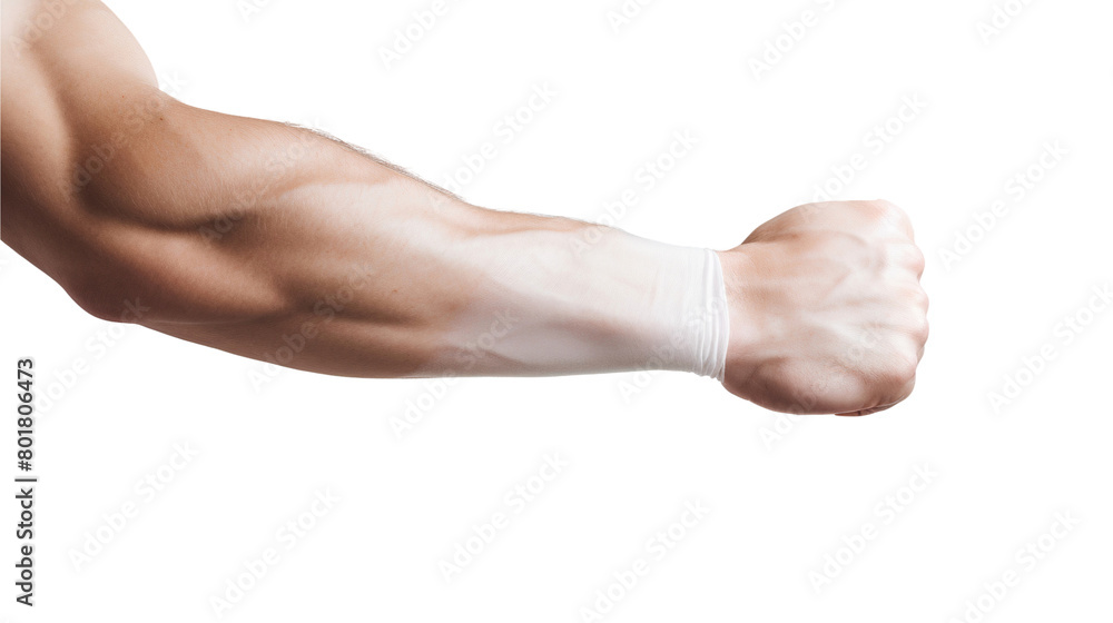 Hand of a man showing biceps, isolated on transparent background Hand of a man showing biceps, isolated on transparent background