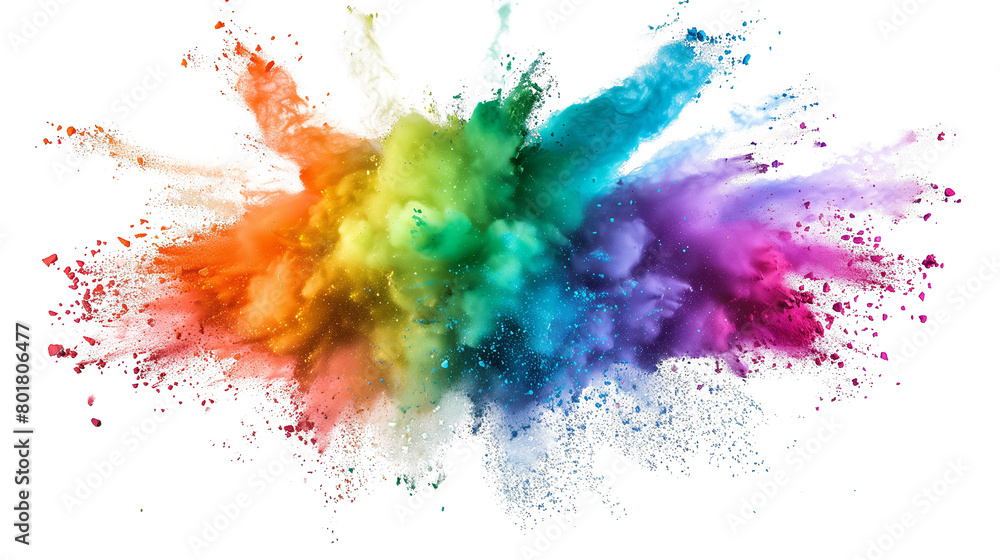 Colorful rainbow powder explosion. Generative AI Colorful rainbow powder explosion. Generative AI