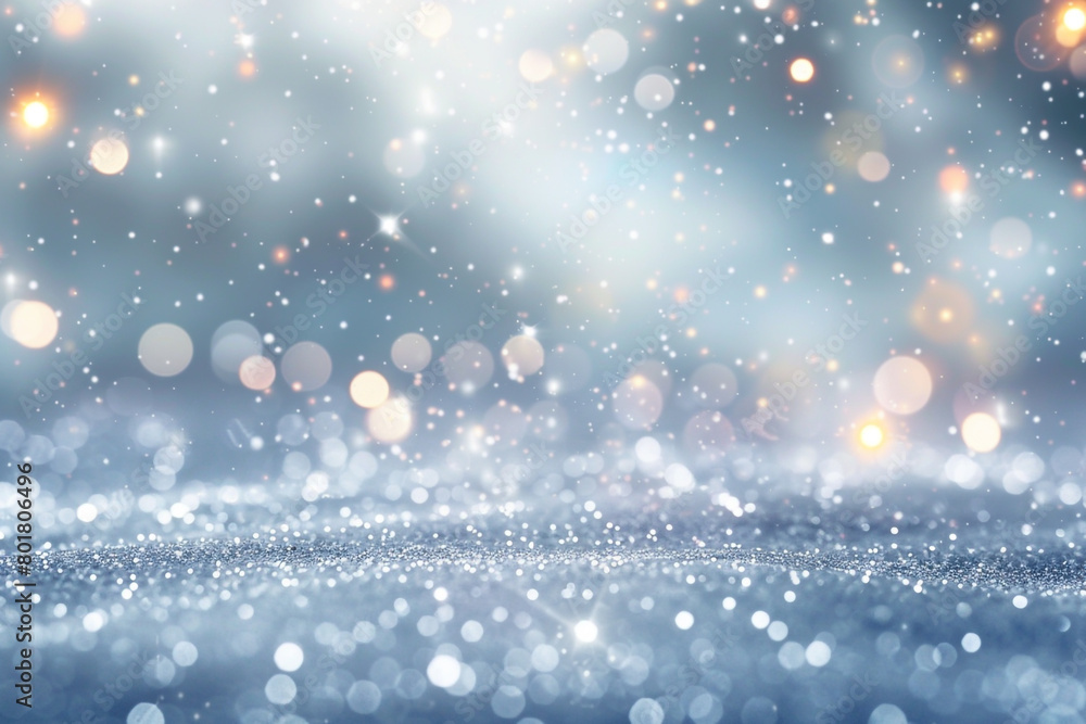 Shimmering Silver Bokeh Lights, Optical Glitter and Sparkle on Cool Abstract Background, Realistic HD Capture Shimmering Silver Bokeh Lights, Optical Glitter and Sparkle on Cool Abstract Background, Realistic HD Capture