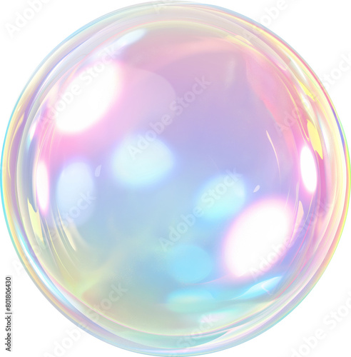 Pastel colors soap bubble isolated.
