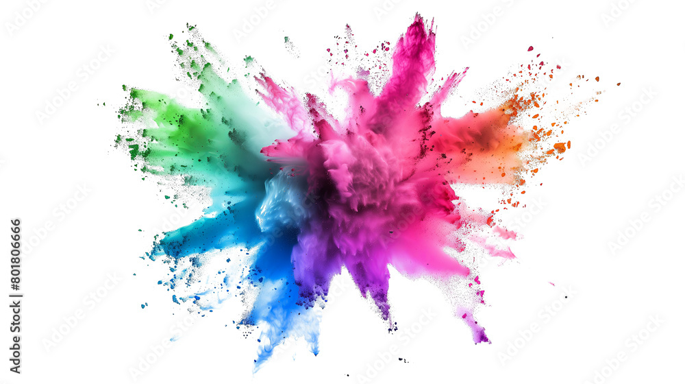 Colorful rainbow powder explosion. Generative AI Colorful rainbow powder explosion. Generative AI