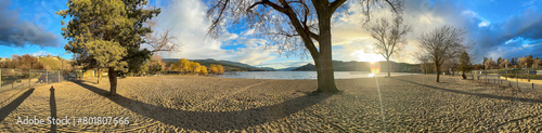 Kal Beach Panorama at Sunset with no people in the spring photo