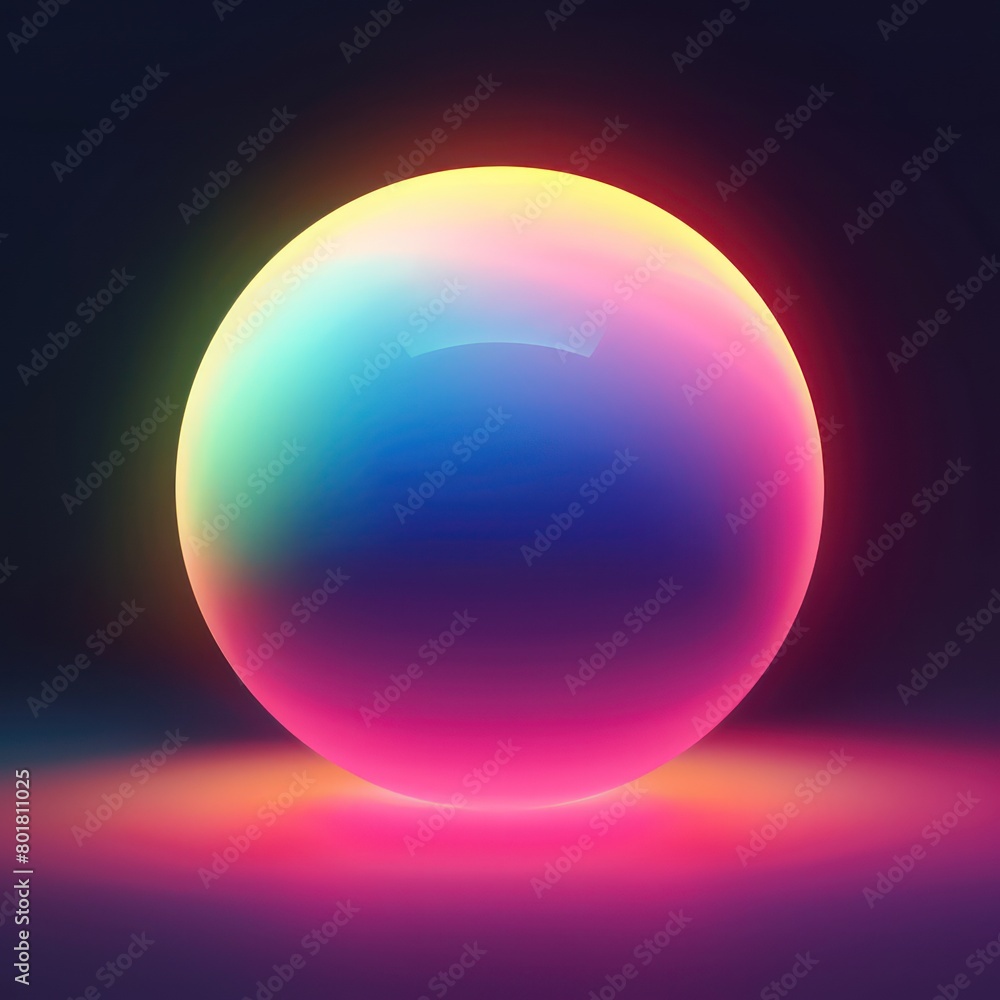colorful gradient with neon sphere shape under surface colorful gradient with neon sphere shape under surface