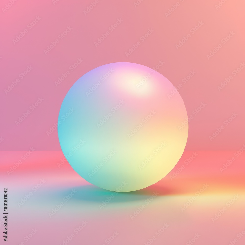 colorful gradient with neon sphere shape under surface