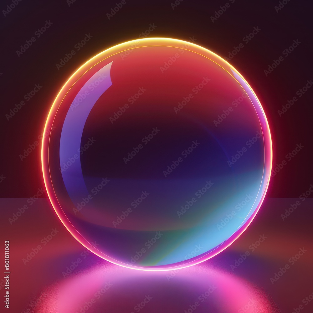 Obraz premium colorful gradient with neon sphere shape under surface