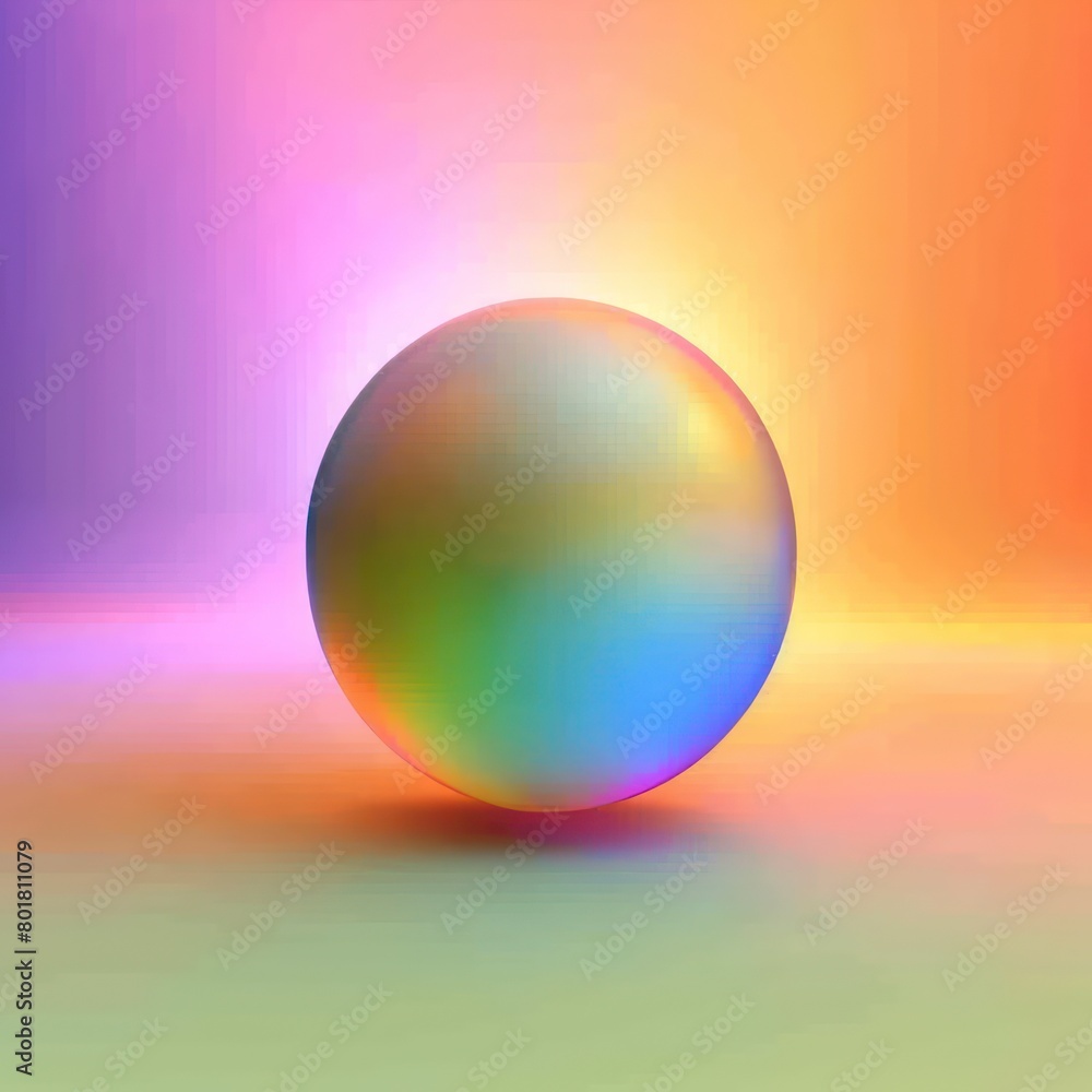 colorful gradient with neon sphere shape under surface