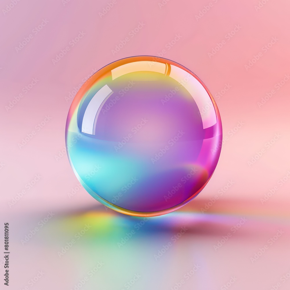 Obraz premium colorful gradient with neon sphere shape under surface