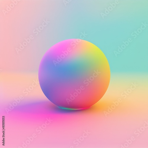 colorful gradient with neon sphere shape under surface