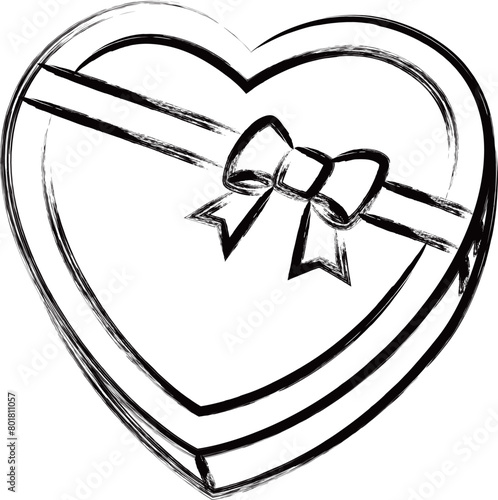 筆書きバレンタインイラスト　プレゼント