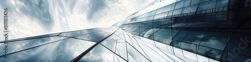 high tech building  glass facade  diagonal