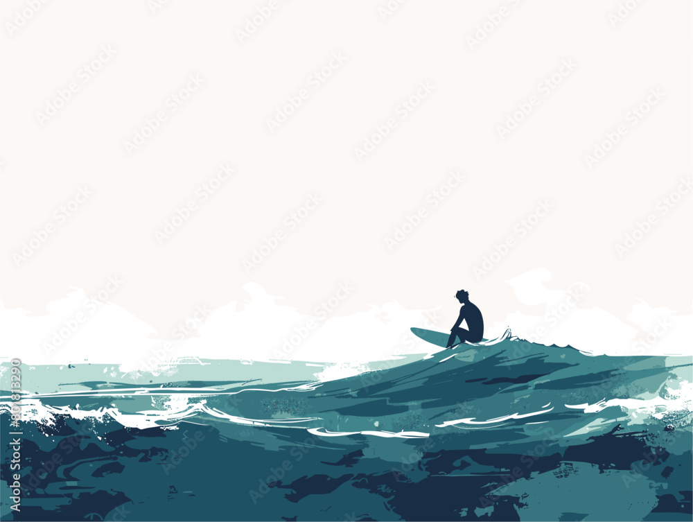 Surfing the Solitude: A Patient Surfer's Quest for the Perfect Wave Amidst the Vast Open Ocean Surfing the Solitude: A Patient Surfer's Quest for the Perfect Wave Amidst the Vast Open Ocean