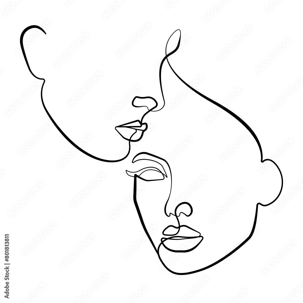 Couple Trendy Line Art Drawing. One Line Couple Illustration. Minimalistic Black Lines Drawing. Continuous One Line Abstract Drawing. Modern Scandinavian Design. Vector EPS 10 Couple Trendy Line Art Drawing. One Line Couple Illustration. Minimalistic Black Lines Drawing. Continuous One Line Abstract Drawing. Modern Scandinavian Design. Vector EPS 10