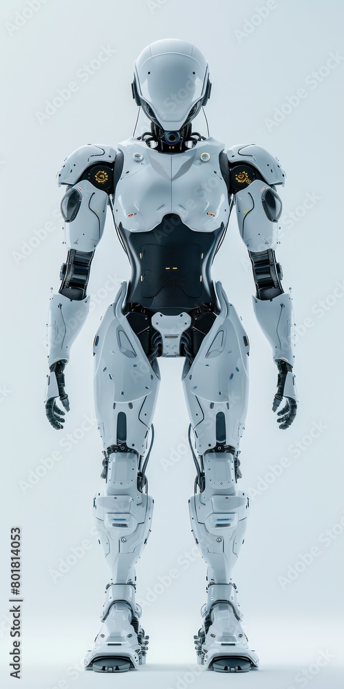 white robot, intelligence in pure white background white robot, intelligence in pure white background