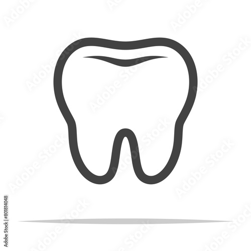 Healthy tooth outline icon transparent vector isolated