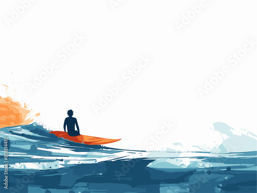 Solo Surfer: A Patient Vigil in the Vast Ocean's Embrace photo