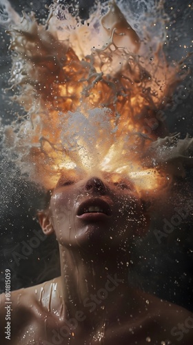 Explosive Tension A Dramatic Depiction of Contained Chaos and Powerful Emotions on the Brink of Release