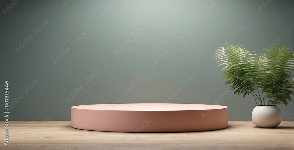 Empty beautiful 3D round podium with copy space Perfect platform for showing your products Empty beautiful 3D round podium with copy space Perfect platform for showing your products