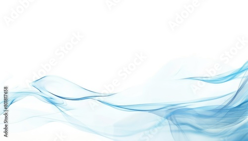 white background, simple curve Blue color Wind wave effect