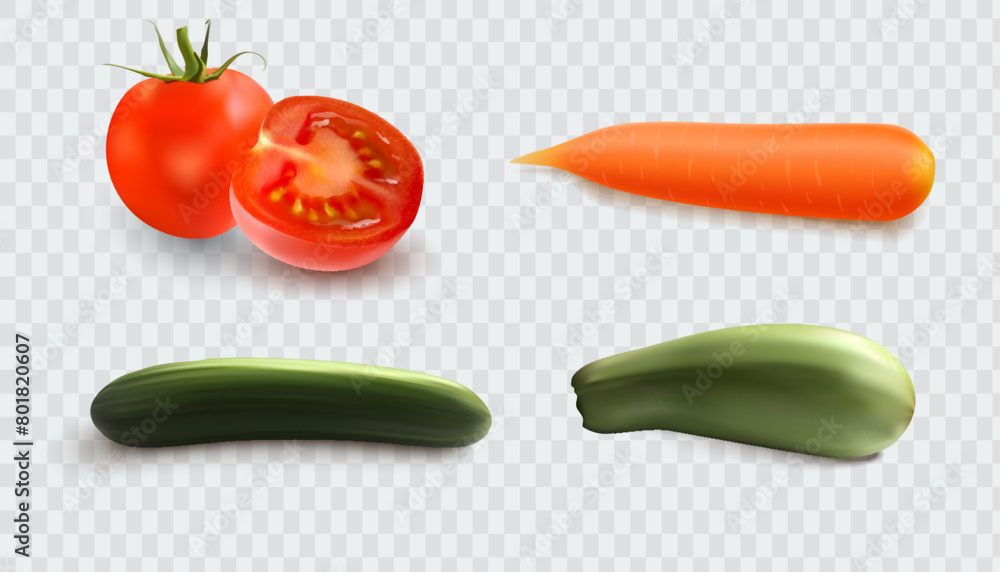 Cucumbers, coriander seeds, onions, potatoes, lettuce, zucchini, corn, tomato, asparagus. Vegetables 3d realistic vector set Cucumbers, coriander seeds, onions, potatoes, lettuce, zucchini, corn, tomato, asparagus. Vegetables 3d realistic vector set