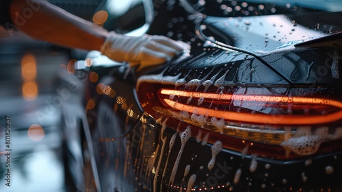 man hand washing car cleaning, car maintenance
