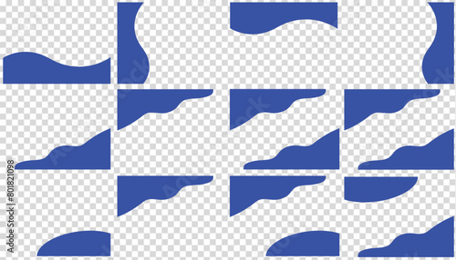 Collection of wave separator footers, modern dividers shapes