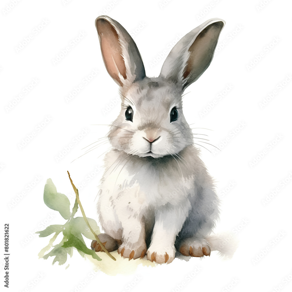 Obraz premium 水彩で描いたウサギのイラスト