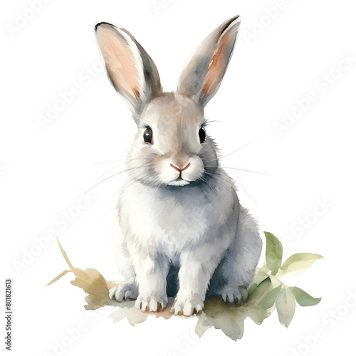 水彩で描いたウサギのイラスト © Yuzuri
