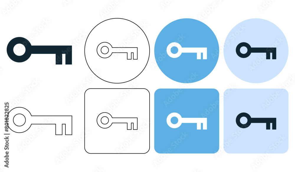 key, secure, lock, password, code, icon symbol ui and ux design, glyphs ...