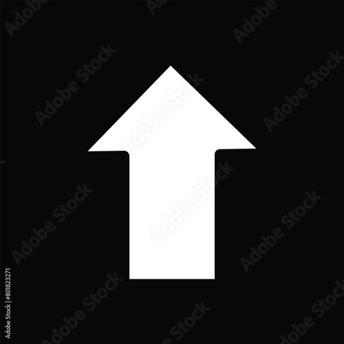 Long white arrow icon. White arrow.