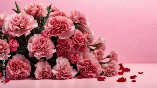 beautiful pink flowers on pink background