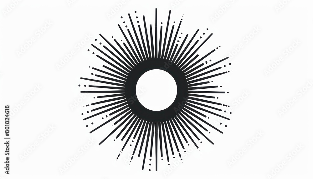 logo design of a circle with several lines, white background