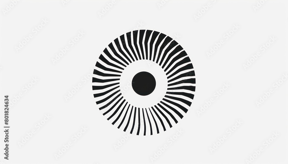 logo design of a circle with several lines, white background