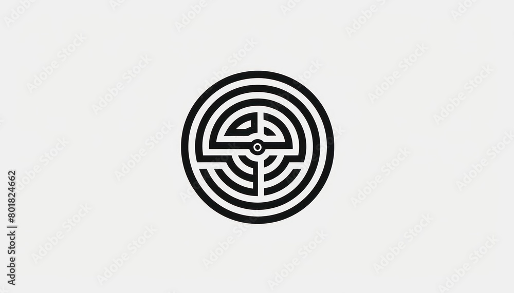 logo design of a circle with several lines, white background logo design of a circle with several lines, white background