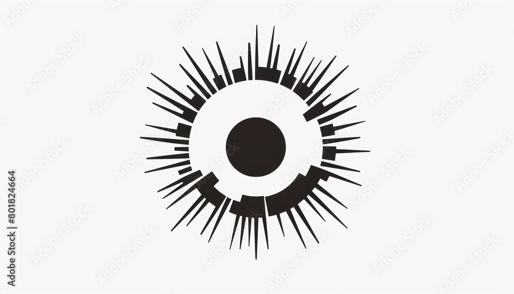 Fototapeta premium logo design of a circle with several lines, white background