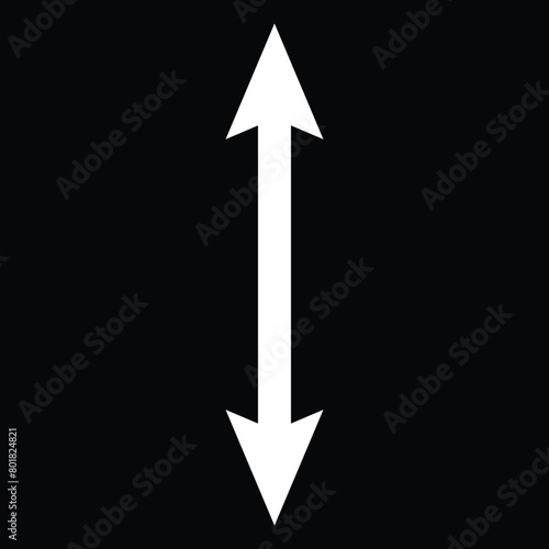 White horizontal long dual arrow. Straight two headed white arrow cursor, horizontal element, thick pointer vector icon . Eps 10.