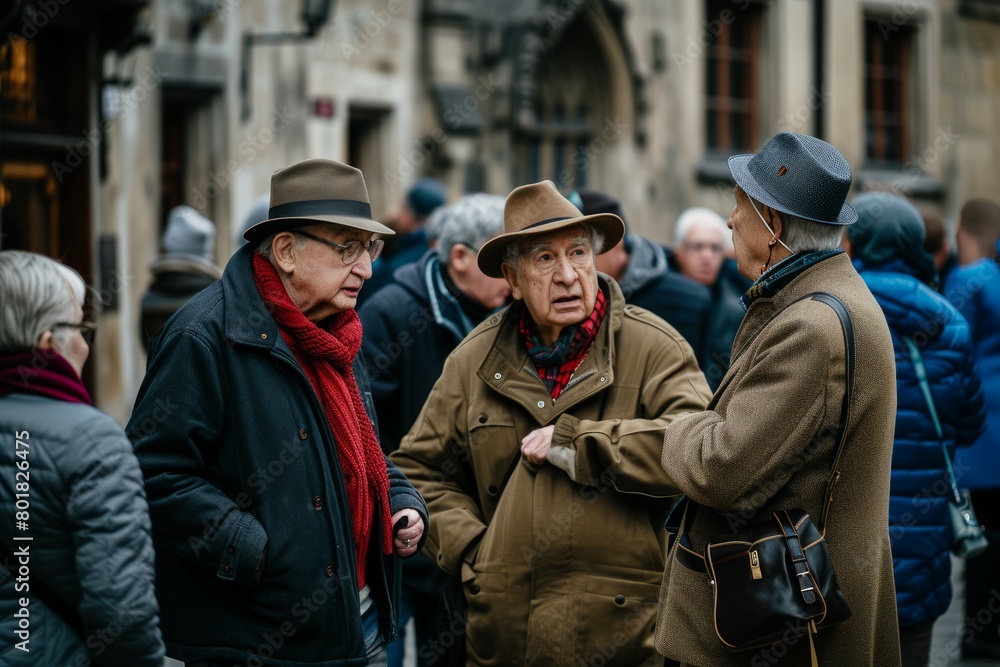 Unidentified people walking in Krakow, Poland Unidentified people walking in Krakow, Poland
