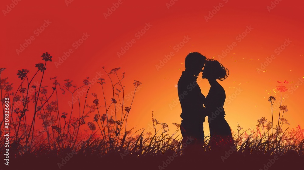 a tender silhouette captures the embrace of a loving couple, their contours melding into a timeless symbol of affection and devotion a tender silhouette captures the embrace of a loving couple, their contours melding into a timeless symbol of affection and devotion