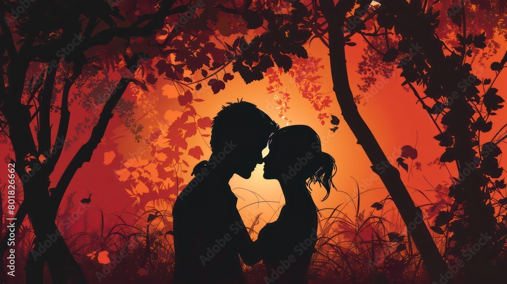 a tender silhouette captures the embrace of a loving couple, their contours melding into a timeless symbol of affection and devotion a tender silhouette captures the embrace of a loving couple, their contours melding into a timeless symbol of affection and devotion