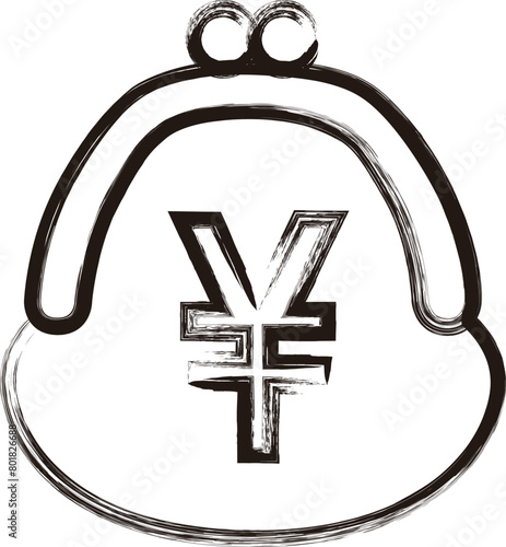 筆書きビジネスアイコン　小銭入れ