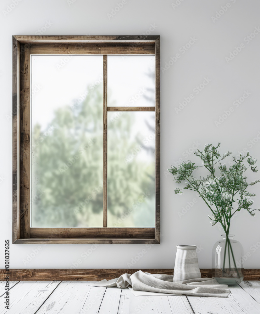 Minimalist interior design composition with natural window light and indoor plants. Minimalist interior design composition with natural window light and indoor plants.