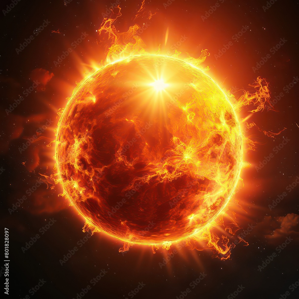 sun in natural form glowing bright and red yellow on a dark background sun in natural form glowing bright and red yellow on a dark background