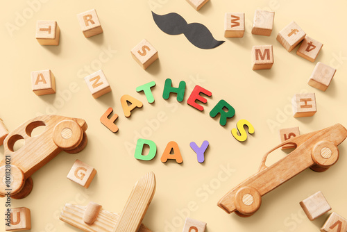 Text FATHER'S DAY and woode...