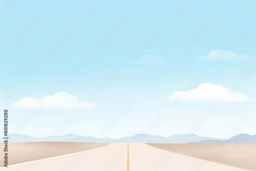 Minimal road, desert, clear sky