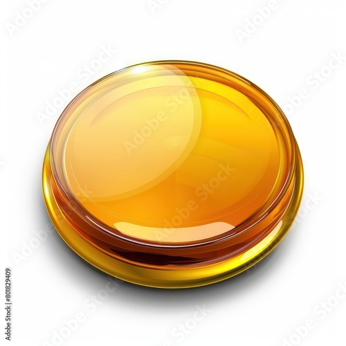 yellow button at white background
