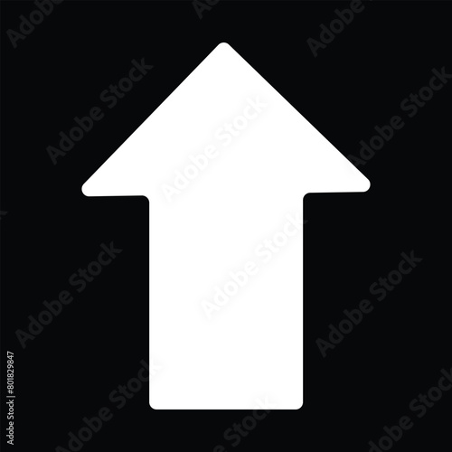 white arrow up ward direction. White arrow icon. 