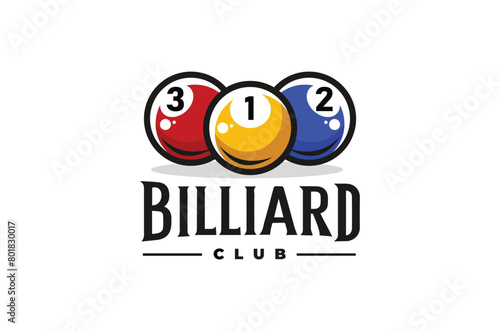Billiards Club Sports Design featuring Yellow,Red,Blue Balls. © Ahmad